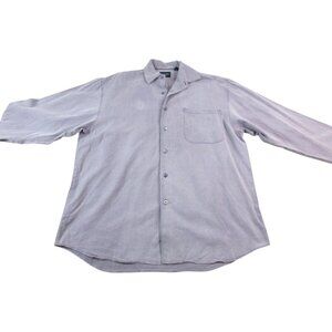 Indigo Palms Shirt Mens Medium Purple Denim Regular Long Sleeve Collar Button-Up